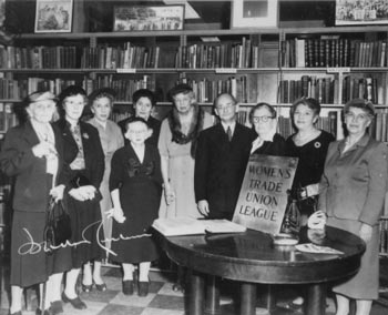 Eleanor Roosevelt with fellow long-term members of the Women’s Trade Union League; she was a member for over thirty years. (Wikipedia)