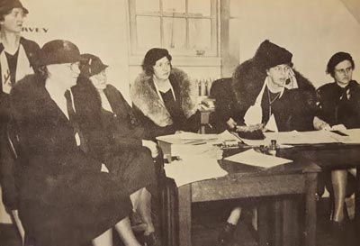 Eleanor Roosevelt during a meeting of the National Democratic Party’s Women’s Division the year her husband was nominated for president. (Wide World)