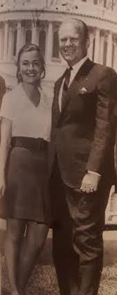 Hillary Rodham as a congressional intern with future president Gerald Ford. (WJCPL)