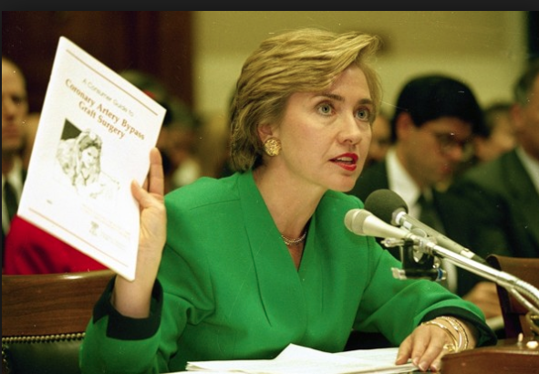 Hillary Clinton delivering 1993 congressional testimony on health care reform. (WJCLP)