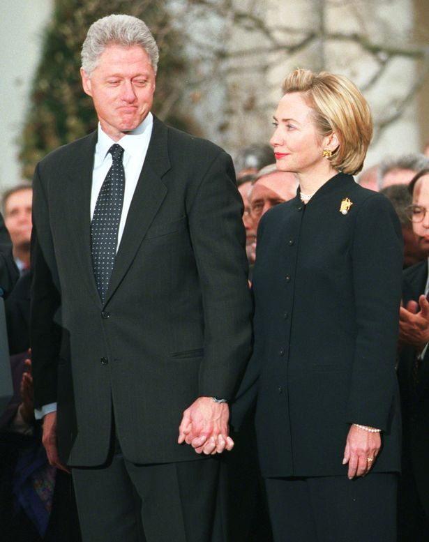 Hillary Clinton defended the President during a December 1998 White House South Lawn appearance, viewing his impeachment trial as being politically inspired. (Newsweek)