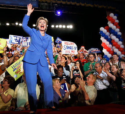 Hillary Clinton campaigning during the May 2008 presidential Indiana primaries. (AP)