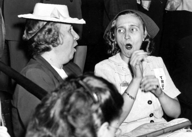 Bess Truman and her daughter at the 1944 Democratic National Convention. (HSTL)