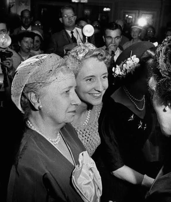 If encountering the press while in the company of her daughter, Bess Truman usually remained silent and let Margaret speak. (Life)