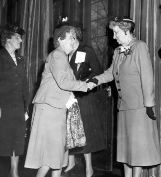 Bess Truman receiving members of a women’s organization. (HSTL)