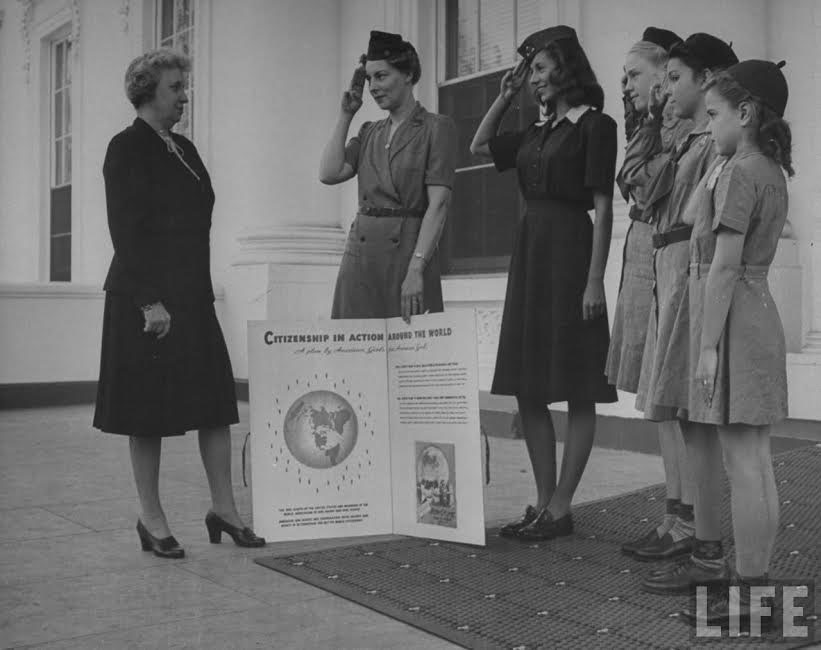 Bess Truman lent support to two international relief efforts organized by the Girl Scouts. (Life)